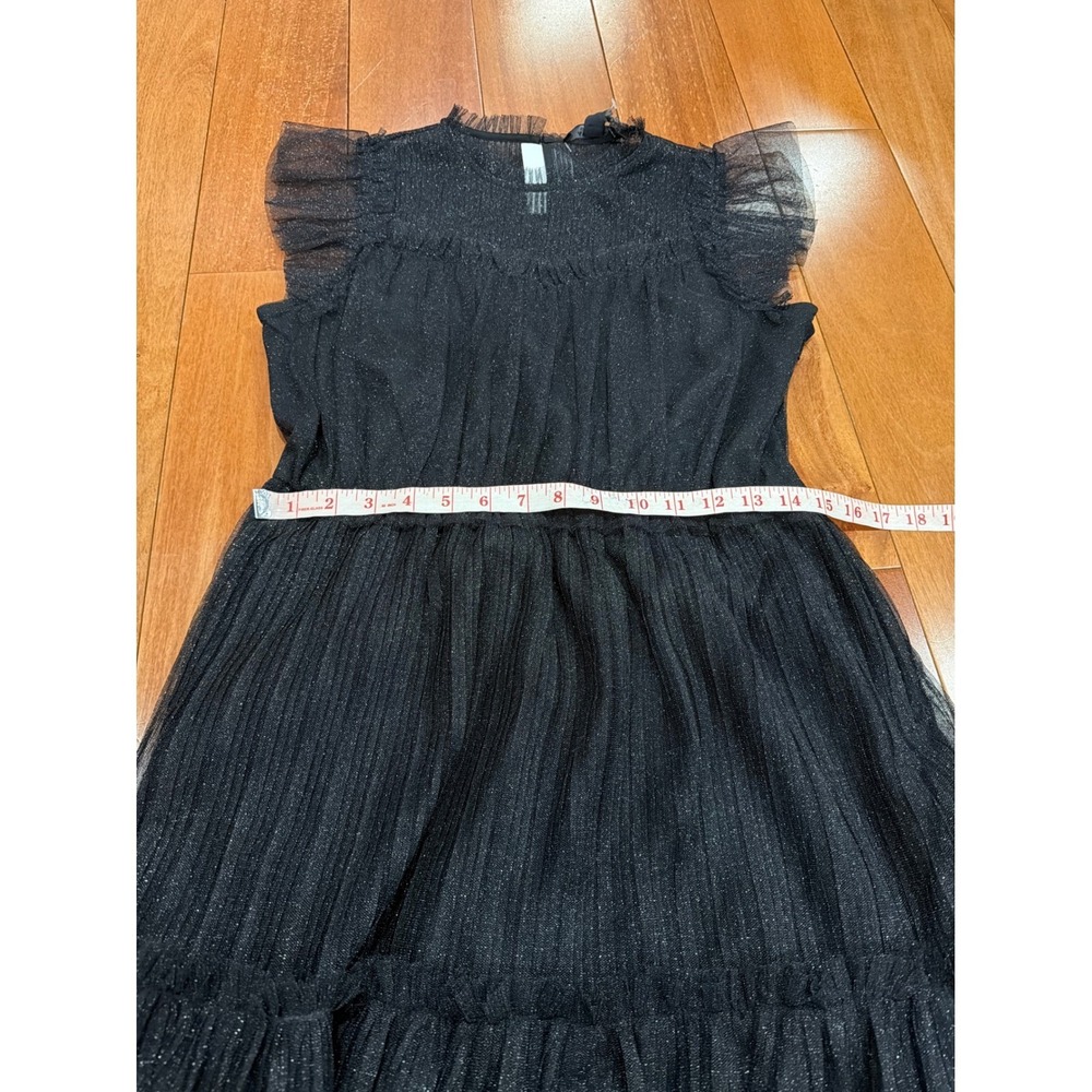 NWT All Saints Perri Metallic Black Tulle Mini Dress Sleeveless Women's size 8 - Picture 8 of 12